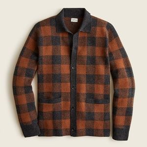 J.Crew Merino wool-blend polo cardigan sweater